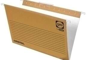 CARPETA COLGANTE GIO cart.CRISTAL visor SUPERIOR "V" BICOLOR 240g Fº PROLONGADO PAQUETE de 25 (43200/K30020)