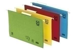 CARPETA COLGANTE GIO cart.CRISTAL visor SUPERIOR "V" color 230g Fº AZUL PAQUETE de 25 (42201/K20040)