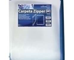 CARPETA PORTADOCUMENTOS OFFICE BOX ZIPPER con CREMALLERA 330x255mm AZUL
