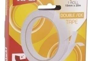 CINTA ADHESIVA DOBLE CARA APLI rollo 20m x 15mm