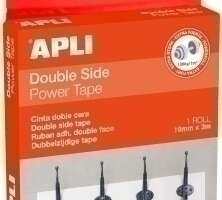 CINTA ADHESIVA DOBLE CARA APLI POWER rollo de 3m x 19mm